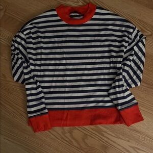 Striped Navy and Red Sweater